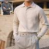 Vyrelis Men's Lapel Knitted Sweater Winter Pullover Long-sleeved Top Clothes